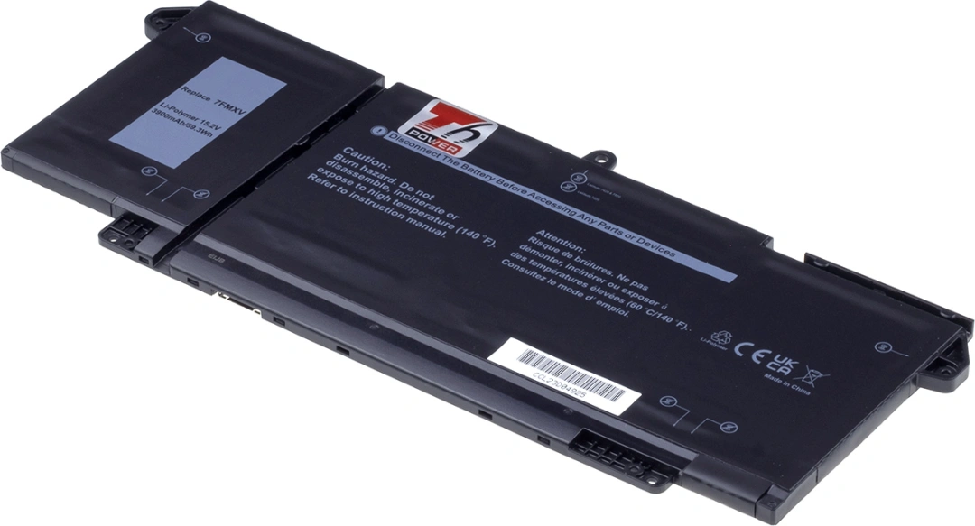 Baterie T6 Power pro notebook Dell 451-BCSM, Li-Poly, 15,2 V, 3900 mAh (59 Wh), černá