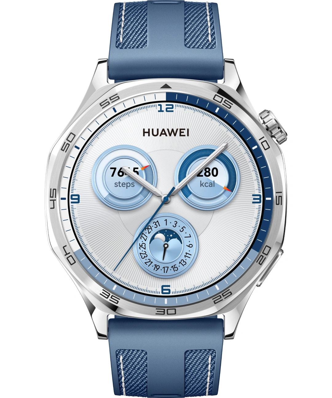 Huawei Watch GT 5 46 mm, Silver + Blue Woven Strap