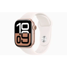 Apple Watch Series 10 GPS + Cellular 46mm, Rose Gold Aluminium Case, Light Blush Sport Band - S/M