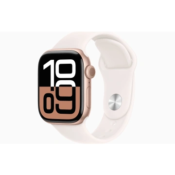 Apple Watch Series 10 GPS + Cellular 46mm, Rose Gold Aluminium Case, Light Blush Sport Band - S/M