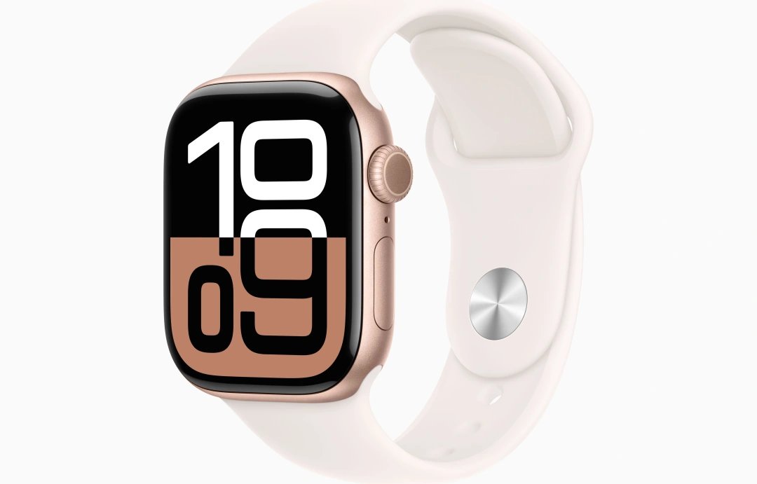 Apple Watch Series 10 GPS + Cellular 46mm, Rose Gold Aluminium Case, Light Blush Sport Band - S/M