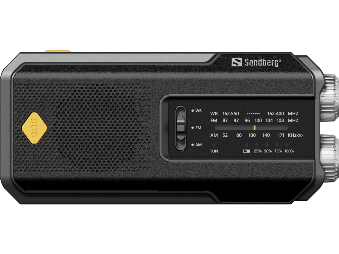 Sandberg Surviovor All-in-1 2000 mAh, FM/AM rádio s dalšími funkcemi, černá