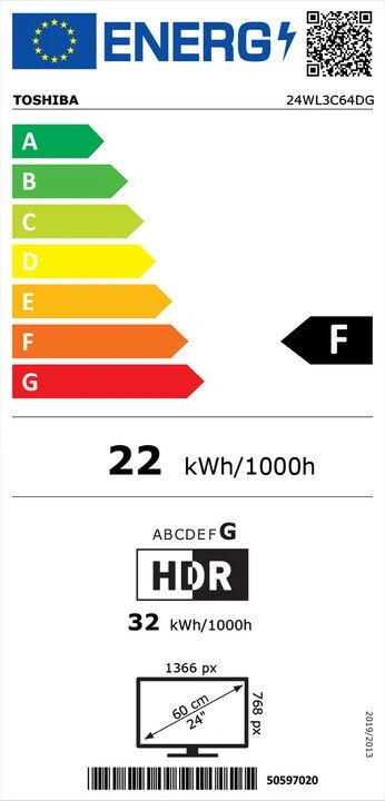 Toshiba 24WL3C64DG, White