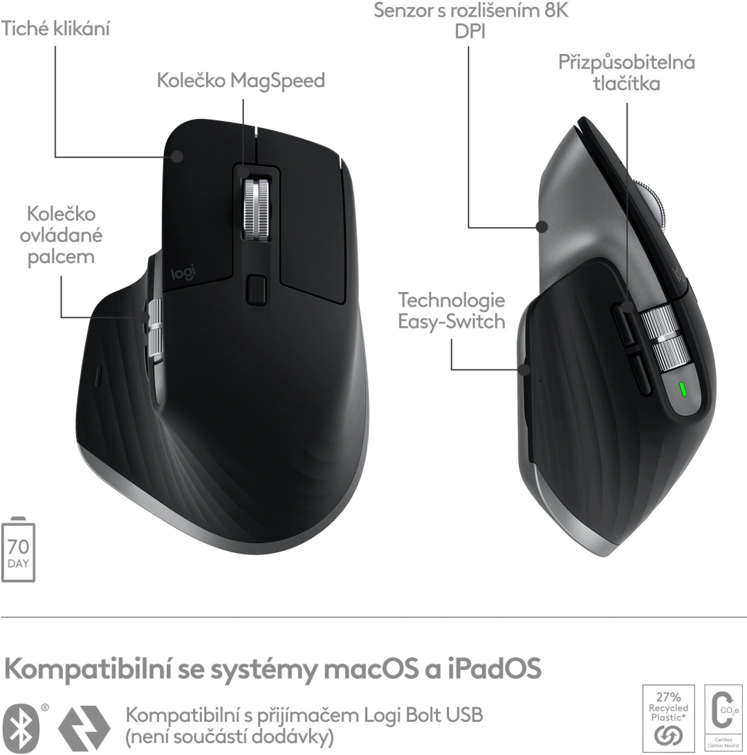 Logitech MX Master 3S For Mac, space grey