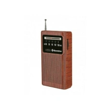 Roadstar Rádio , TRA-1230/WD, přenosné, FM, 1 x repro, 2x AA, barva dřevo