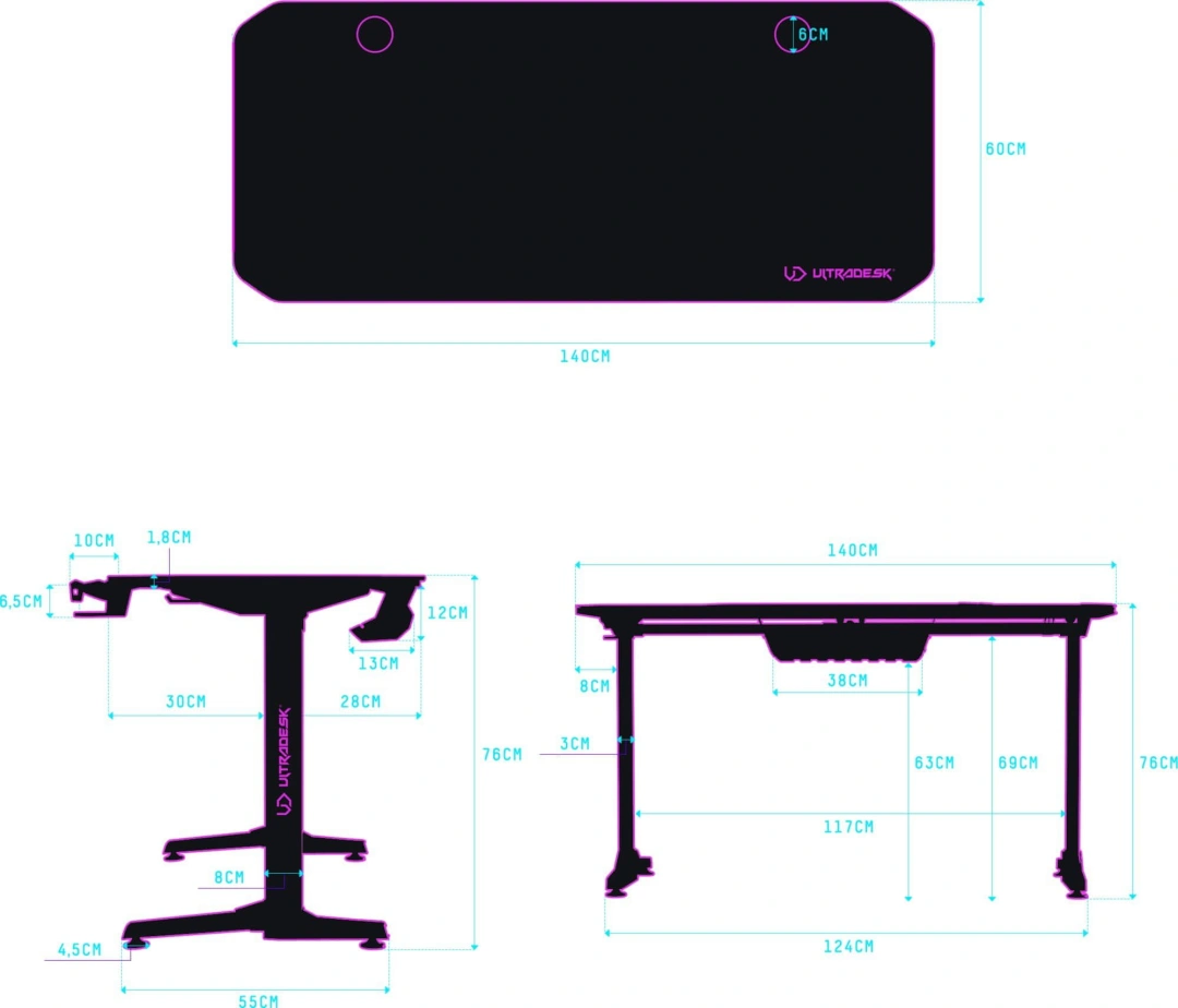 Ultradesk Frag, černý (UDESK-FG-BB)