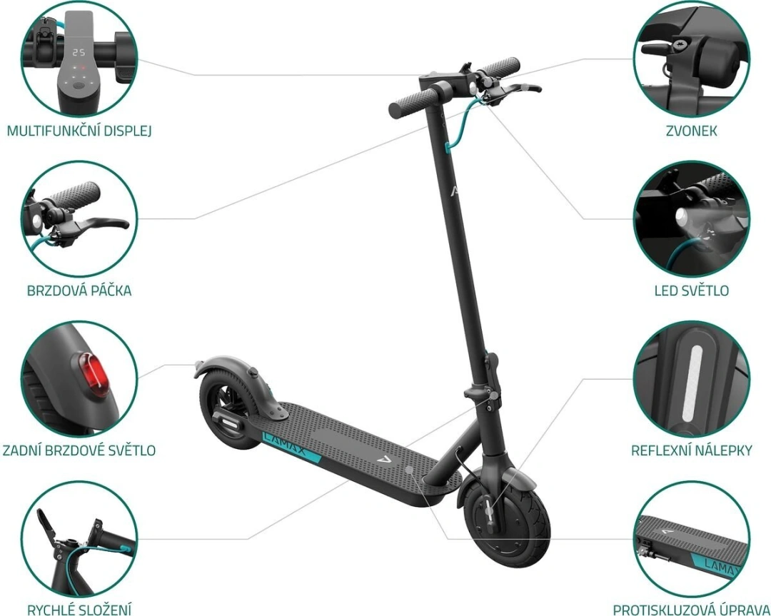 LAMAX E-Scooter S7500 Plus - elektrická koloběžka