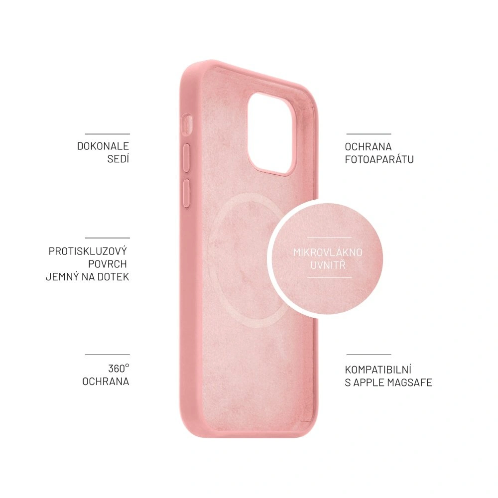 FIXED Zadní kryt FIXED MagFlow s podporou MagSafe pro Apple iPhone 14 Plus, růžový FIXFLM-929-PI