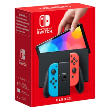 Nintendo Switch OLED, neon red&blue 