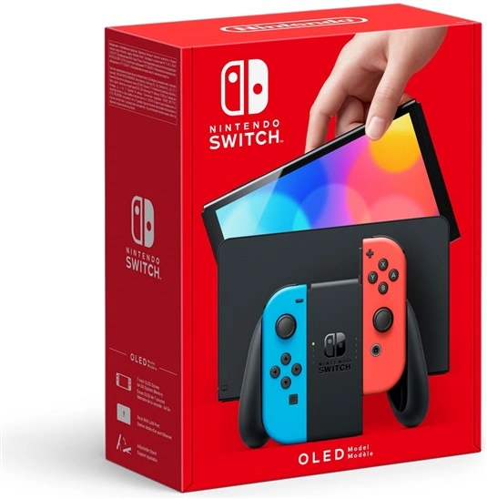 Nintendo Switch OLED neon red&blue