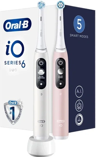 Oral-B iO6 Series Duo Pack, White/Pink