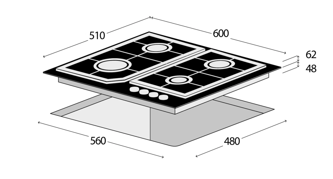 Concept plynová varná deska PDV7460bc