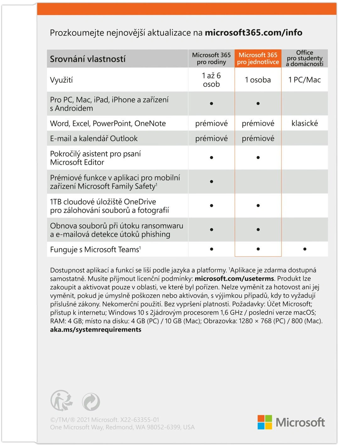 Microsoft 365 pro jednotlivce 1 rok - ESD