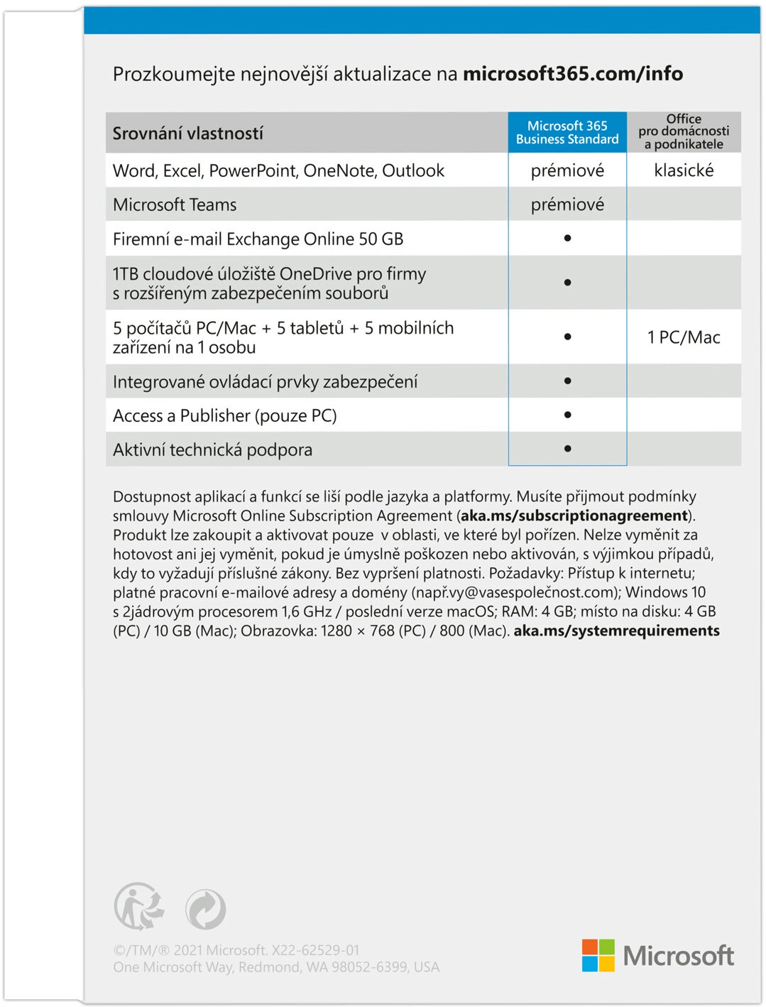 Microsoft 365 Business Standard 1 rok - elektronicky