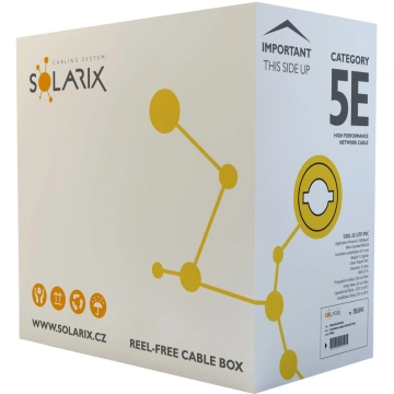 Solarix kabel licna CAT5E UTP PVC šedý 305m/box SXKL-5E-UTP-PVC-GY