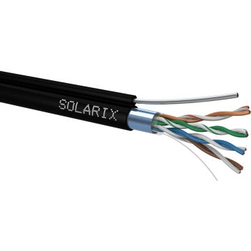 Solarix instalační kabel CAT5E FTP PE F samonosný 305m/cívka SXKD-5E-FTP-PE-SAM