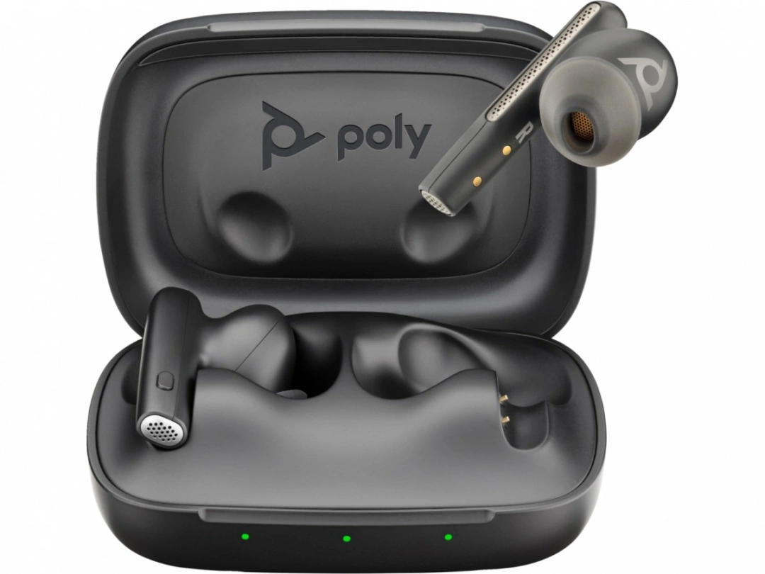 HP Poly Voyager Free 60 UC Carbon Black Earbuds +BT700 USB-C Adapter +Basic Charge Case