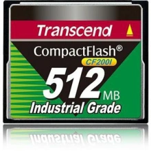 Transcend 512MB INDUSTRIAL TEMP CF200I CF CARD, paměťová karta (SLC)