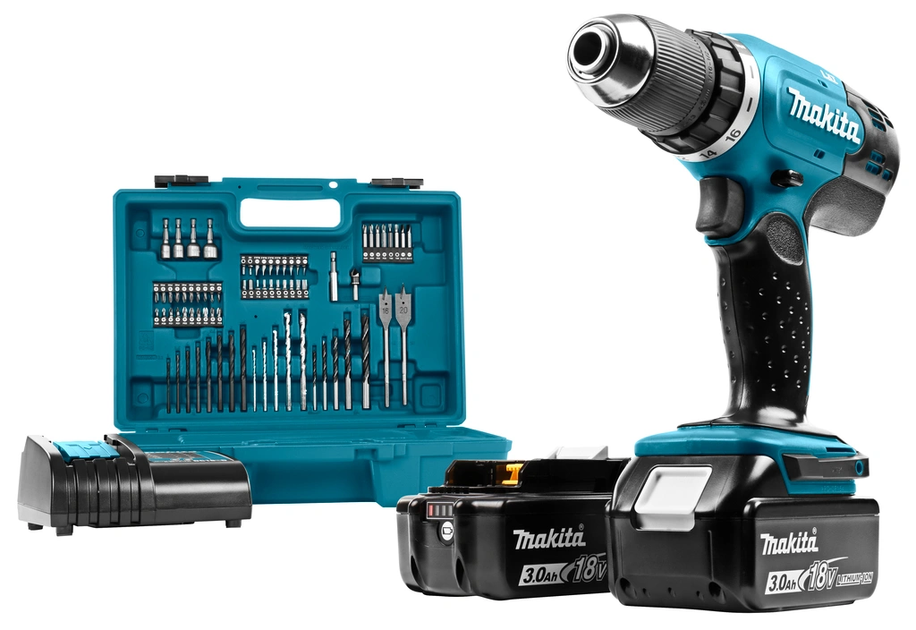 Makita DDF453SFX1 aku vrtací šroubovák s příslušenstvím Li-ion 18V/3,0Ah