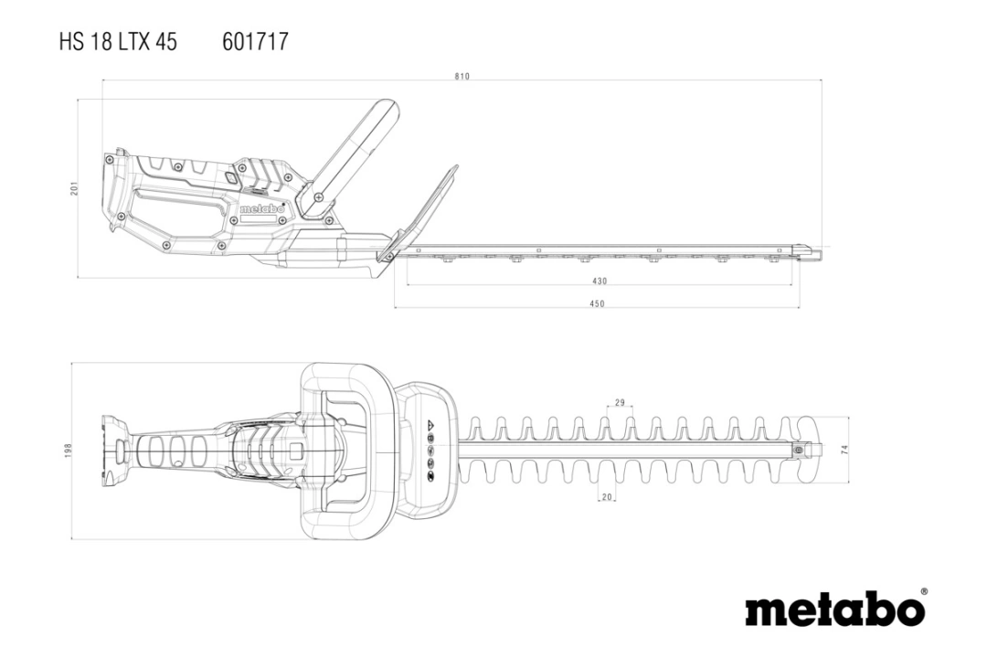 Metabo HS 18 LTX 45 (bez baterie)