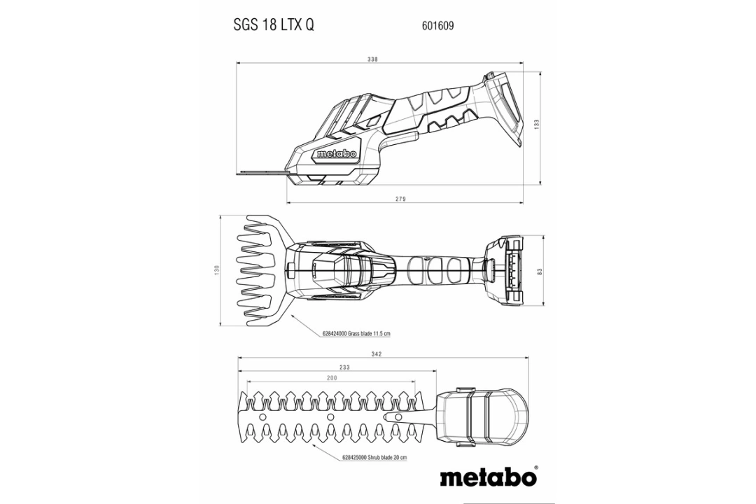 Metabo SGS 18 LTX Q, bez akumulátoru, zelená/červená/černá