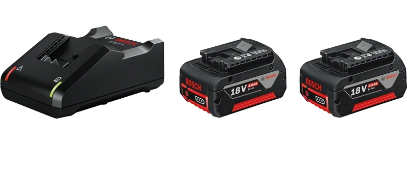 Bosch 2× GBA 18V 4.0Ah + GAL 18V-40, černá