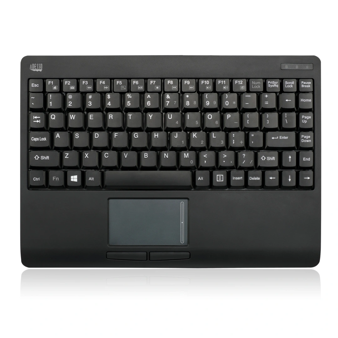 ADESSO WKB-4110UB/ bezdrátová klávesnice 2,4GHz/ mini/ touchpad/ USB/ černá/ US layout