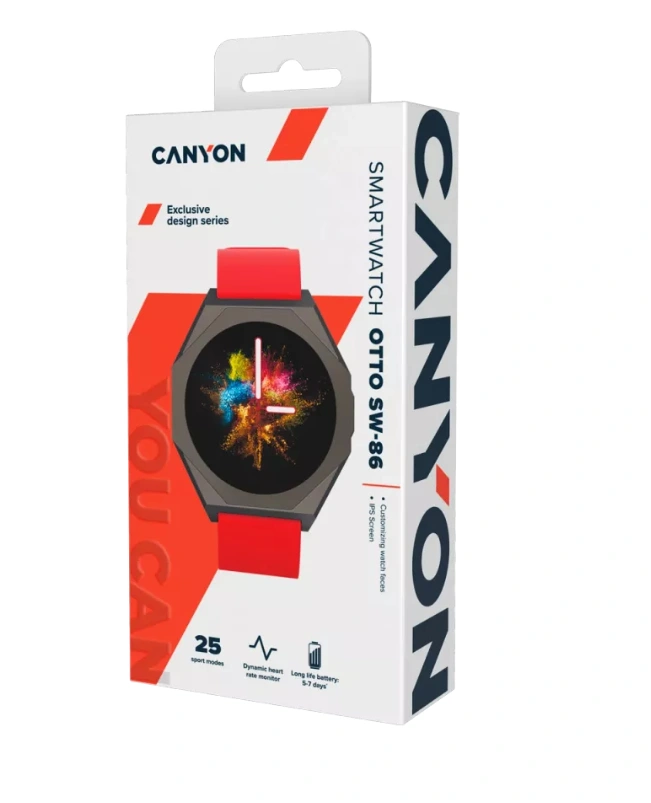 Canyon smart hodinky Otto SW-86, red