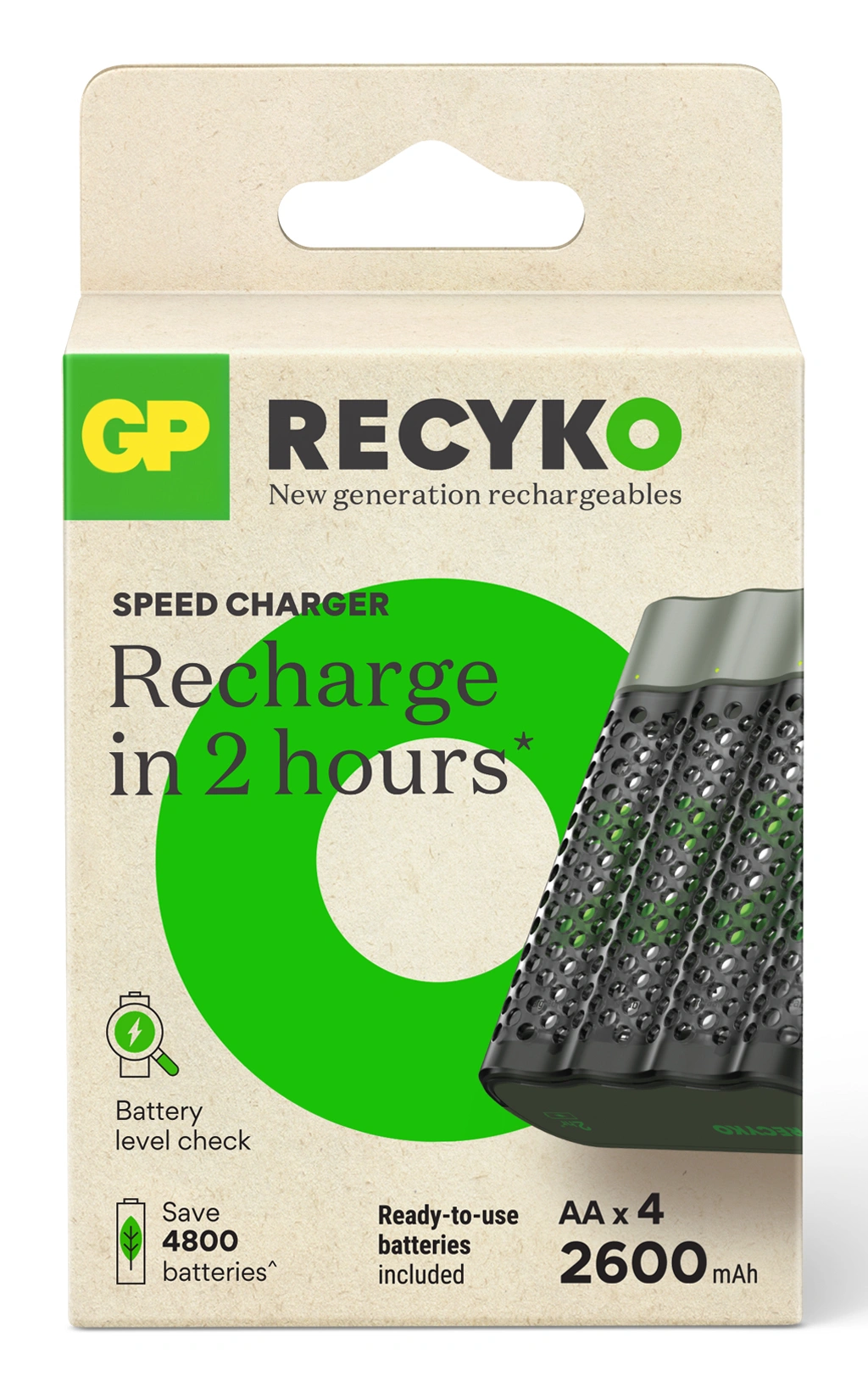 Nabíječka GP Speed M452 + 4× AA ReCyko 2600