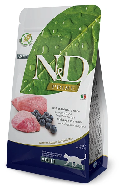 N&D Krmivo Cat Prime Lamb & Blueberry 1,5kg