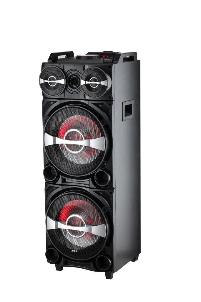 Akai Reproduktor , DJ-222, přenosný, párty, FM, dálkové ovládání, LED světelné efekty, USB, 100 W RM