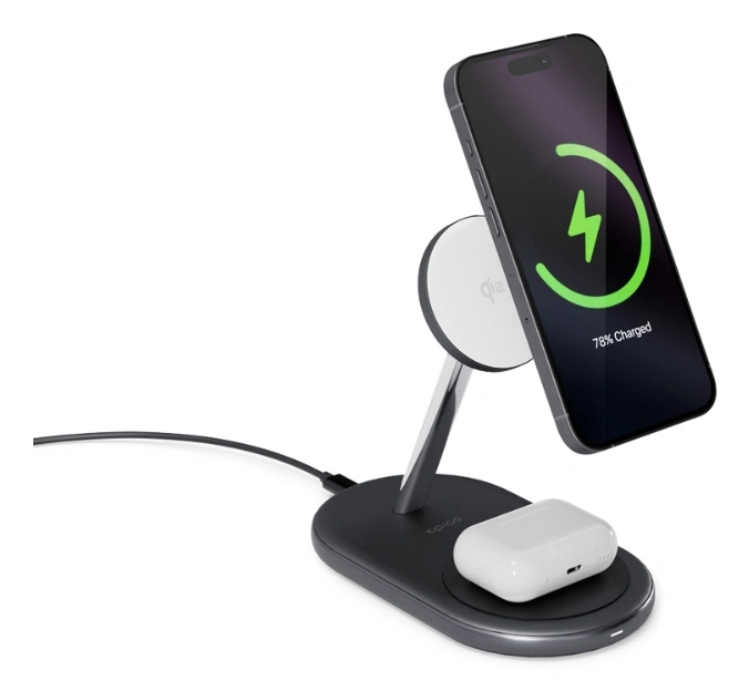 Epico Qi2  2in1 MagSafe Wireless Charger, black