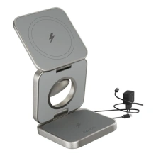 Epico UltraBase EF45 3in1 Fold Alu Mag+ Wireless Charging Stand - titanová