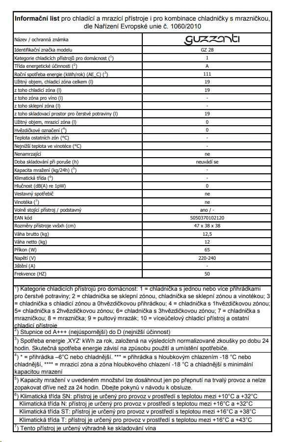 Guzzanti GZ 28 Termochladnička