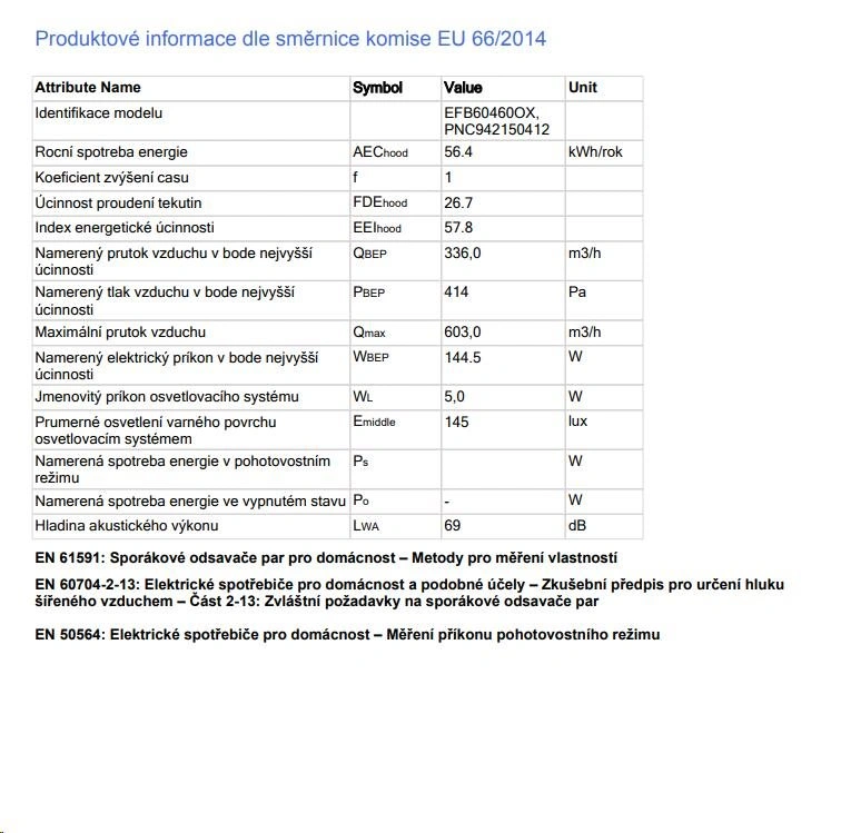 ELECTROLUX Digestoř komínová EFB60460OX 