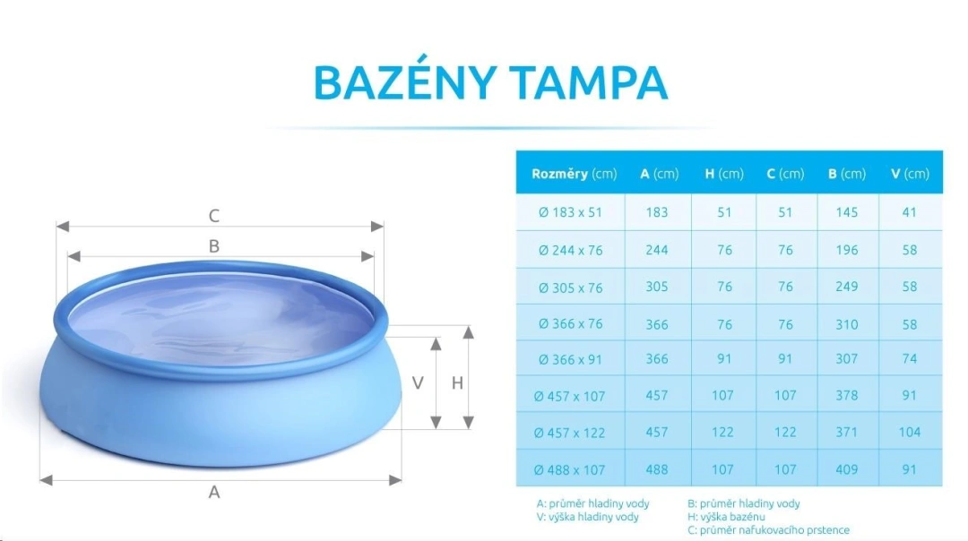 Marimex Bazén Tampa 3,05 x 0,76 m s kartušovou filtrací