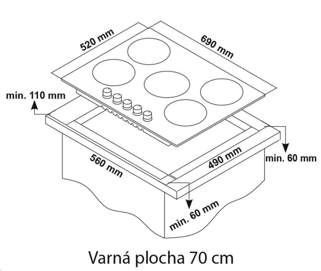 GUZZANTI Varná deska plynová GZ 8206 