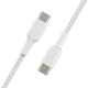 Belkin USB-C, M/M, opletený 1m, bílý