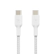 Belkin USB-C, M/M, opletený 1m, bílý