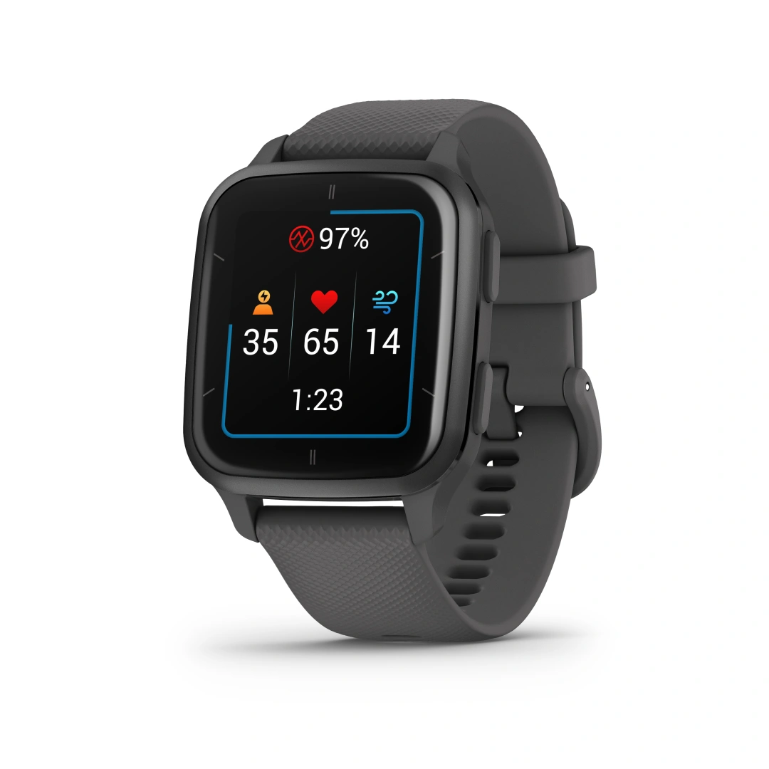 Garmin Venu SQ2, Slate/Shadow Gray Silicone Band