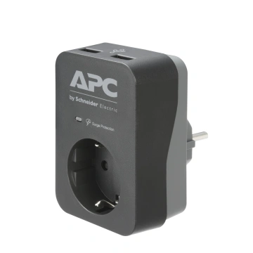 APC Essential SurgeArrest, 1 zásuvka, 2 USB nabíjecí konektory, black, SCHUKO