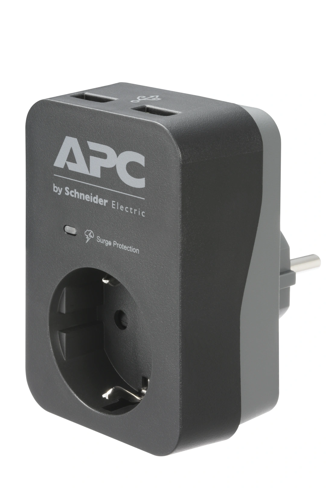 APC Essential SurgeArrest, 1 zásuvka, 2 USB nabíjecí konektory, black, SCHUKO