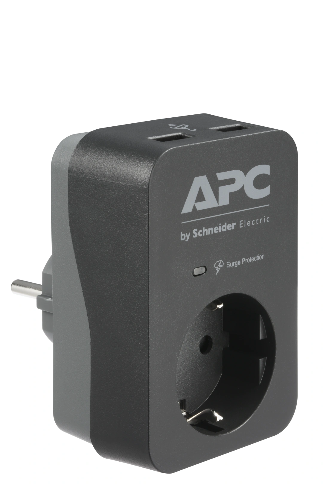 APC Essential SurgeArrest, 1 zásuvka, 2 USB nabíjecí konektory, black, SCHUKO