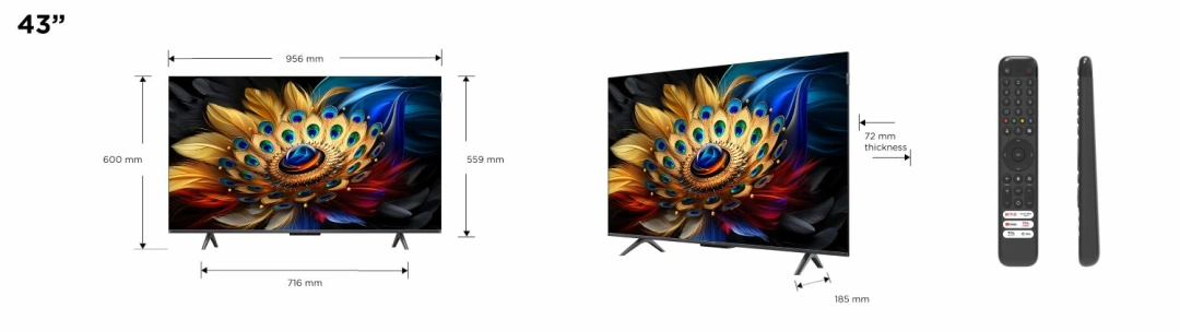 TCL 43C655 televizor (43") 4K Ultra HD Smart TV Wi-Fi Titanová