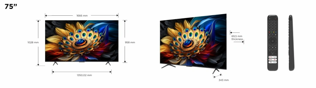 TCL 75C655  televizor (75") 4K Ultra HD Smart TV Wi-Fi Titanová