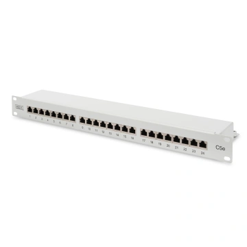 Digitus Patch Panel, CAT5E, stíněný, 24x 8P8C LSA, 1U, šedý