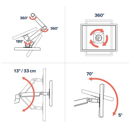 Ergotron LX Wall Mount Arm, Polished Aluminum - nástěnný držák, max. 24" LCD