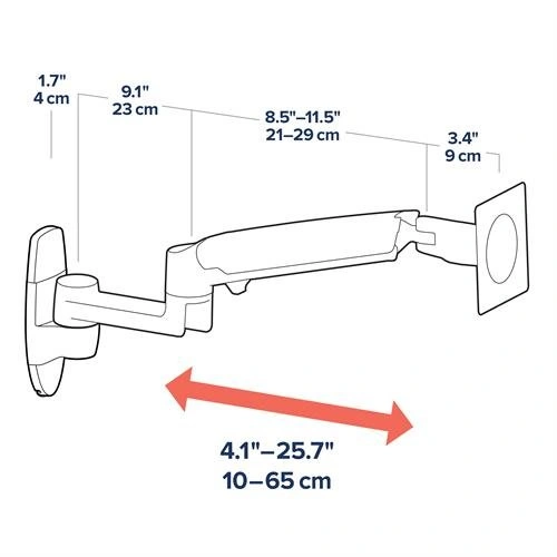 Ergotron LX Wall Mount Arm, Polished Aluminum - nástěnný držák, max. 24" LCD