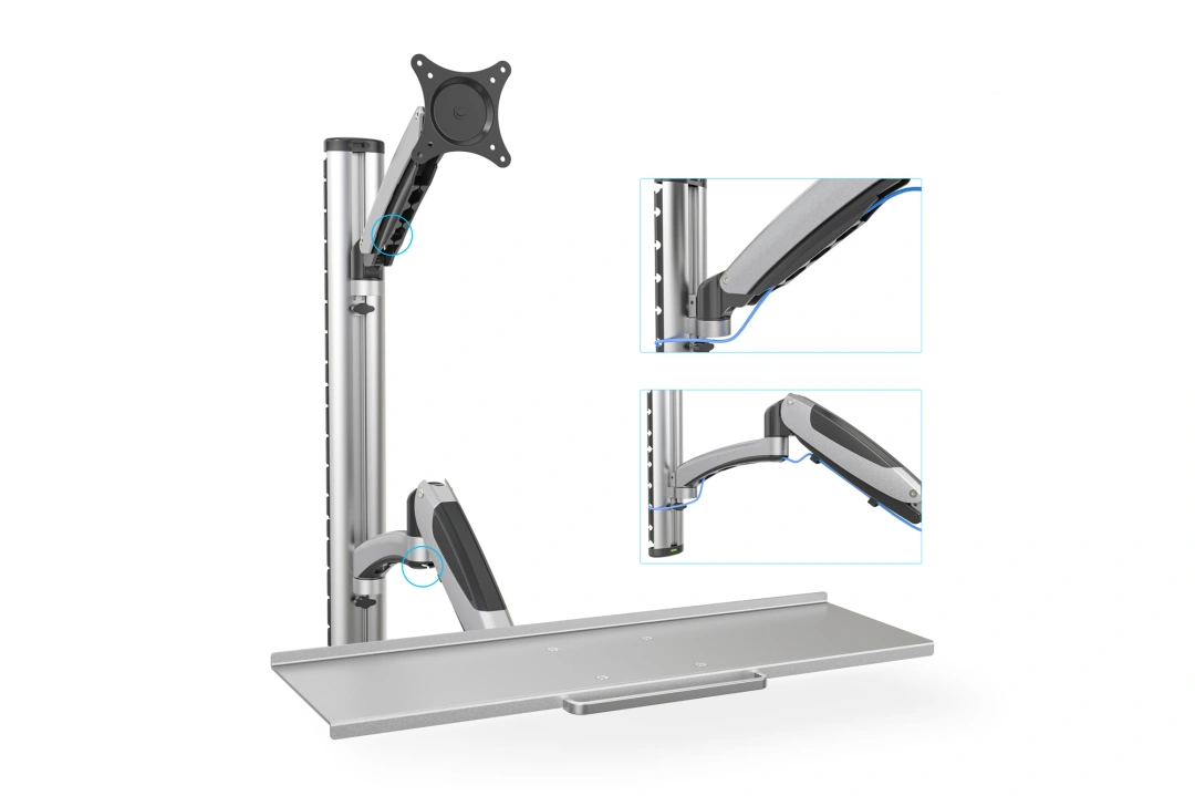 Digitus držák na monitor a klávesnici do 69cm (27"), flexibilní, 8kg VESA 75 x 75 a 100 x 100 mm