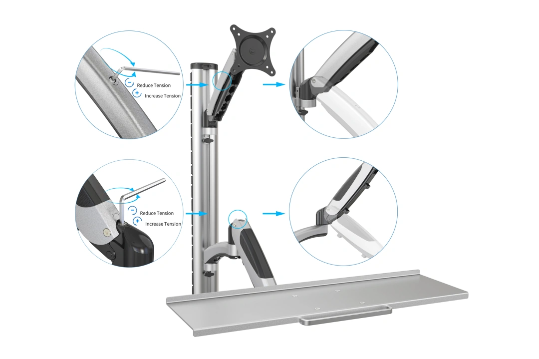 Digitus držák na monitor a klávesnici do 69cm (27"), flexibilní, 8kg VESA 75 x 75 a 100 x 100 mm